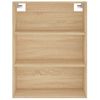 Vidaxl Aparador Alto Madera Contrachapada Color Roble 69,5x34x180 Cm Marrón