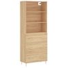 Vidaxl Aparador Alto Madera Contrachapada Color Roble 69,5x34x180 Cm Marrón