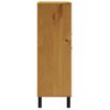 Vidaxl Aparador Alto Con Puerta Vidrio Flam Madera Pino 92x40x122,5 Cm Marrón