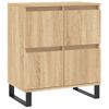 Vidaxl Aparador De Madera Contrachapada Roble Sonoma 60x35x70 Cm Marrón