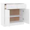 Vidaxl Aparador Alta Madera Maciza De Pino Blanco 77x35x73 Cm