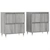 Vidaxl Aparadores 2 Piezas Madera Contrachapada Gris Sonoma