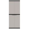 Vidaxl Armario De Almacenaje Exterior Pp Gris Y Negro 65x37x165 Cm