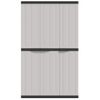 Vidaxl Armario De Almacenaje Exterior Pp Gris Y Negro 97x37x165 Cm