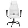 Vidaxl Silla De Oficina Altura Ajustable Tela Malla Y Cuero Pe Blanco