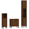 Vidaxl Set De Muebles De Baño 3 Pzas Madera Contrachapada Roble Marrón