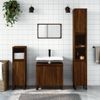 Vidaxl Set De Muebles De Baño 3 Pzas Madera Contrachapada Roble Marrón