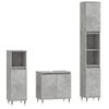 Vidaxl Set De Muebles Baño 3 Pzas Madera Contrachapada Gris Hormigón