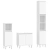 Vidaxl Set De Muebles De Baño 3 Piezas Madera Contrachapada Blanco