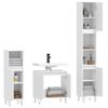 Vidaxl Set De Muebles De Baño 3 Piezas Madera Contrachapada Blanco