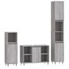 Vidaxl Set De Muebles De Baño 3 Pzas Madera Contrachapada Gris Sonoma