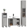 Vidaxl Set De Muebles De Baño 3 Pzas Madera Contrachapada Gris Sonoma