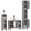 Vidaxl Set De Muebles De Baño 3 Pzas Madera Contrachapada Gris Sonoma