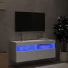 Vidaxl Mueble De Tv De Pared Con Luces Led Blanco 100x30x40 Cm