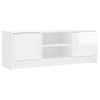 Vidaxl Mueble De Tv Madera De Ingeniería Blanco Brillo 102x30x37,5 Cm