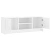 Vidaxl Mueble De Tv Madera De Ingeniería Blanco Brillo 102x30x37,5 Cm