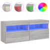 Vidaxl Mueble De Tv De Pared Con Luces Led Gris Sonoma 100x30x40 Cm