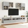 Vidaxl Mueble De Tv De Pared Con Luces Led Gris Sonoma 100x30x40 Cm