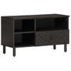 Vidaxl Mueble De Tv Madera Maciza De Mango Negro 80x33x46 Cm