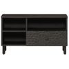 Vidaxl Mueble De Tv Madera Maciza De Mango Negro 80x33x46 Cm