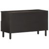 Vidaxl Mueble De Tv Madera Maciza De Mango Negro 80x33x46 Cm