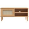 Vidaxl Mueble De Tv Senja Aspecto Ratán Madera Pino Marrón 106x40x49cm