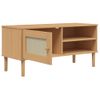 Vidaxl Mueble De Tv Senja Aspecto Ratán Madera Pino Marrón 106x40x49cm