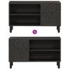 Vidaxl Mueble De Tv Madera Maciza De Mango Negro 80x31x46 Cm