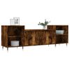 Vidaxl Mueble Para Tv Madera Contrachapada Roble Ahumado 160x35x55 Cm Marrón