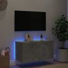 Vidaxl Mueble De Tv De Pared Con Luces Led Gris Hormigón 80x35x41 Cm