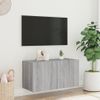 Vidaxl Mueble De Tv De Pared Con Luces Led Gris Sonoma 80x35x41 Cm