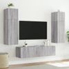 Vidaxl Mueble De Tv De Pared Con Luces Led Gris Sonoma 80x35x41 Cm