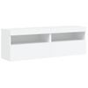 Vidaxl Muebles De Tv De Pared Con Luces Led 2 Uds Blanco 60x30x40 Cm