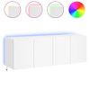 Vidaxl Muebles De Tv De Pared Con Luces Led 2 Uds Blanco 60x35x41 Cm