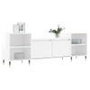 Vidaxl Mueble Para Tv Madera Contrachapada Blanco Brillo 160x35x55 Cm