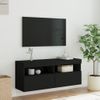 Vidaxl Mueble De Tv De Pared Con Luces Led Negro 100x30x40 Cm