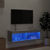 Vidaxl Mueble Para Tv Con Luces Led Gris Sonoma 100x30x30 Cm