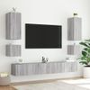 Vidaxl Mueble De Tv De Pared Con Luces Led Gris Sonoma 40,5x35x40 Cm