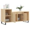 Vidaxl Mueble Para Tv Madera Contrachapada Roble Sonoma 100x35x55 Cm Marrón