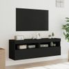 Vidaxl Muebles De Tv De Pared Con Luces Led 2 Uds Negro 60x30x40 Cm