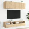 Vidaxl Muebles De Pared Para Tv 2 Uds Madera Roble Sonoma 40x30x30 Cm Marrón