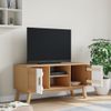 Vidaxl Mueble De Tv Olden Madera Maciza Pino Blanco Marrón 114x43x57cm