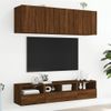 Vidaxl Muebles De Pared Para Tv 2 Uds Madera Roble Marrón 40x30x30 Cm