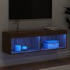 Vidaxl Mueble Para Tv Con Luces Led Roble Marrón 100x30x30 Cm