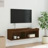 Vidaxl Mueble Para Tv Con Luces Led Roble Marrón 100x30x30 Cm