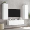Vidaxl Mueble De Tv De Pared Con Luces Led Blanco 60x35x41 Cm