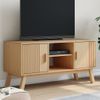 Vidaxl Mueble De Tv Olden Madera Maciza De Pino Marrón 114x43x57 Cm