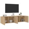 Vidaxl Muebles Para Tv De Pared 2 Unidades Roble Sonoma 80x30x41 Cm Marrón