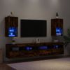 Vidaxl Muebles Para Tv Con Luces Led 2 Uds Roble Ahumado 30,5x30x60 Cm Marrón