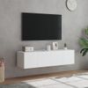 Vidaxl Muebles De Tv De Pared Con Luces Led 2 Uds Blanco 60x35x31 Cm